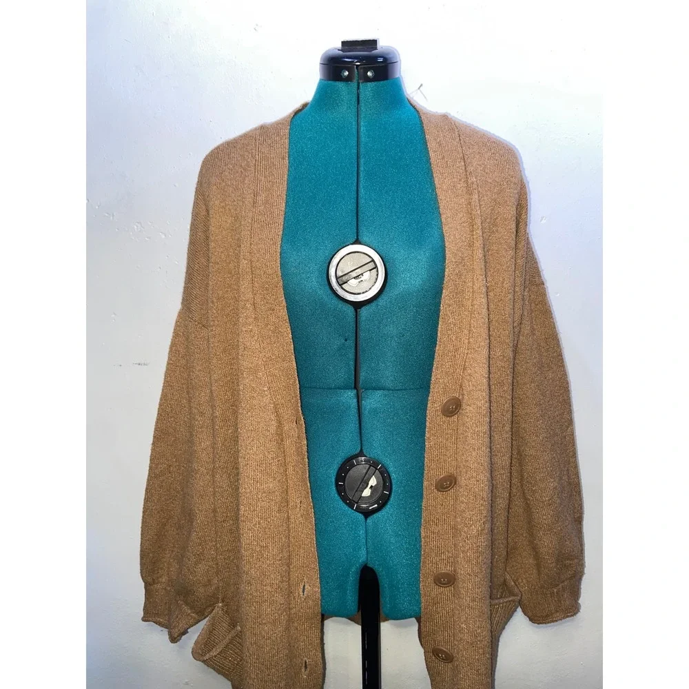 Lauren Conrad XL Camel Brown Knit Oversized Longline Cardigan Sweater Cozy Fall